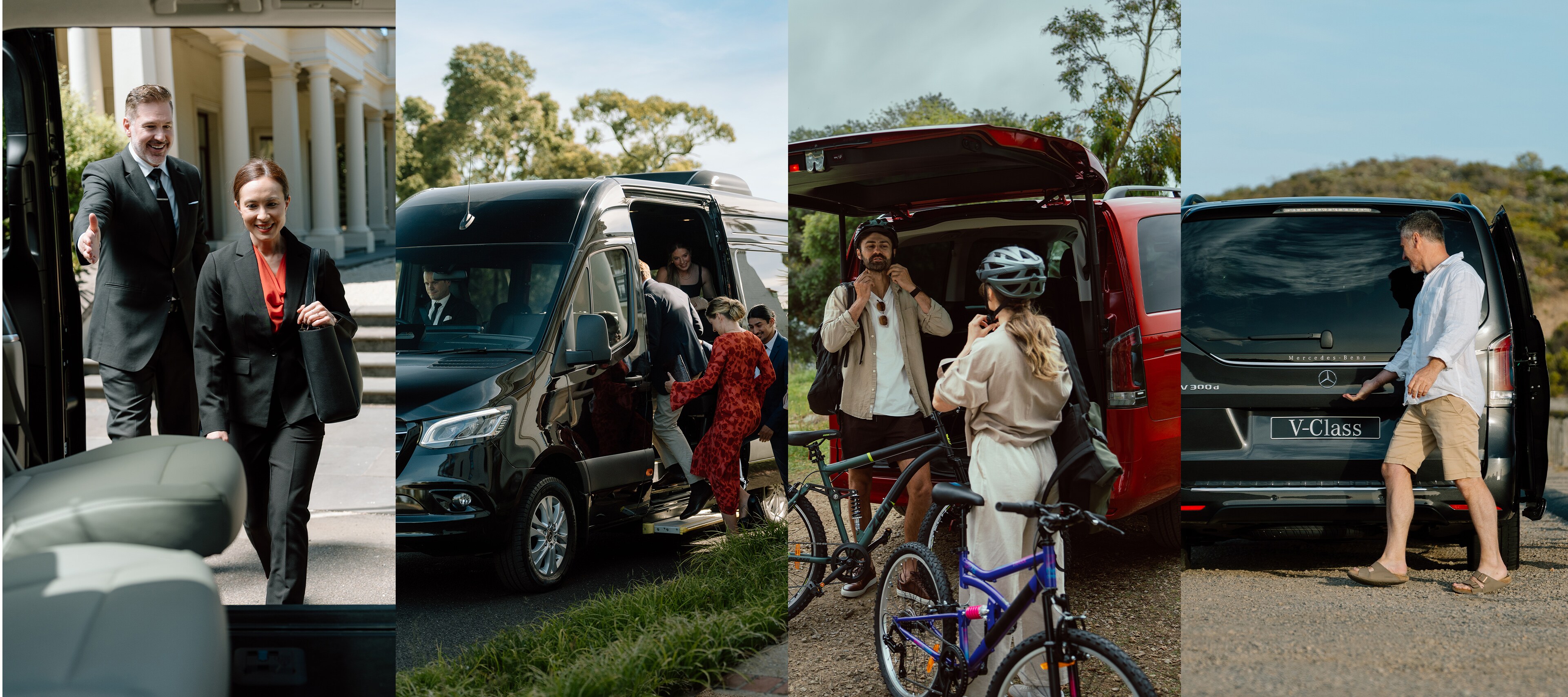 People mover range A collage of 2 different images of people using the Mercedes‑Benz van