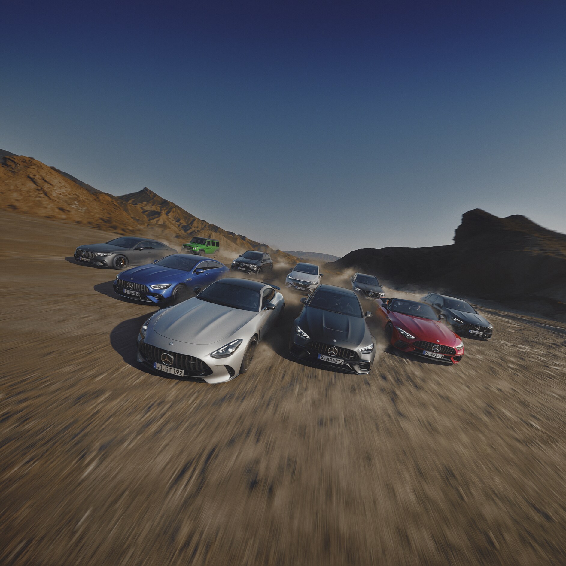 Group of Mercedes-AMG cars. Group of Mercedes-AMG cars.